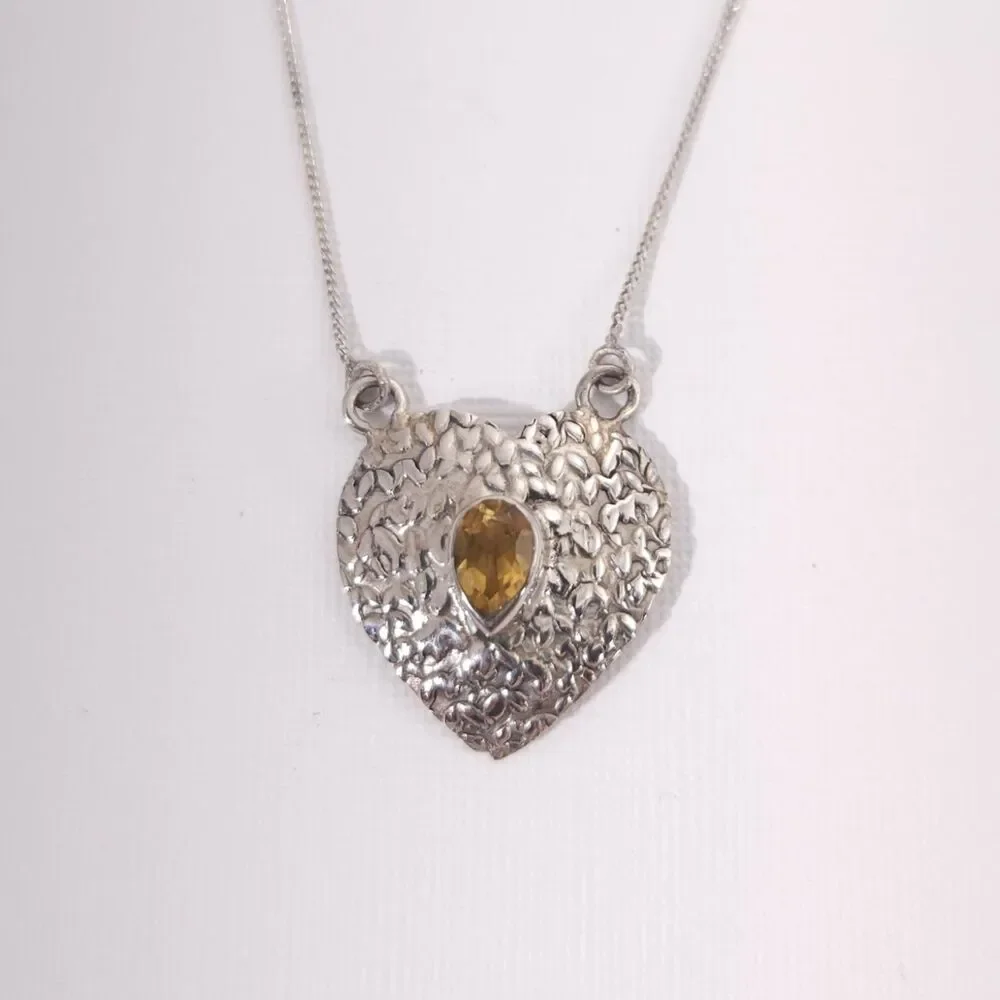 Brazilian Citrine Necklace Sterling Silver